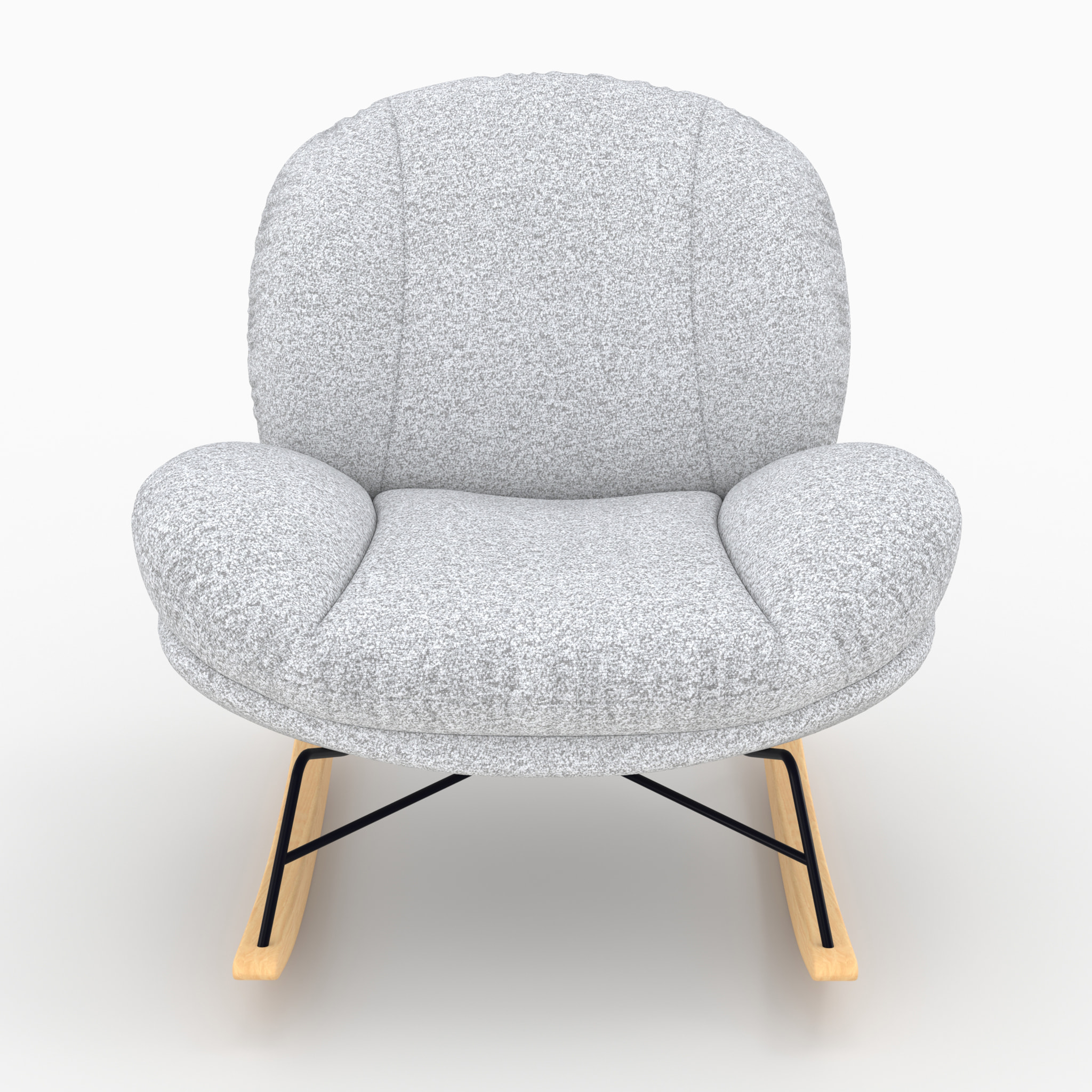 Rocking chair en tissu bouclette gris chiné - Lenny