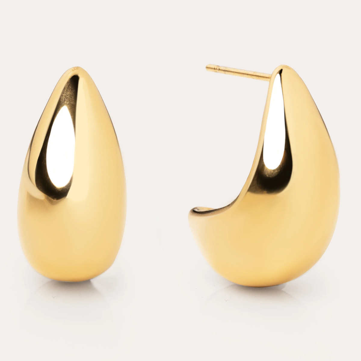 Pendientes Gota Acero Baño Oro