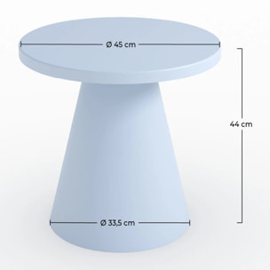 Table d'appoint de jardin en métal bleu pastel D45 cm  - Azuri