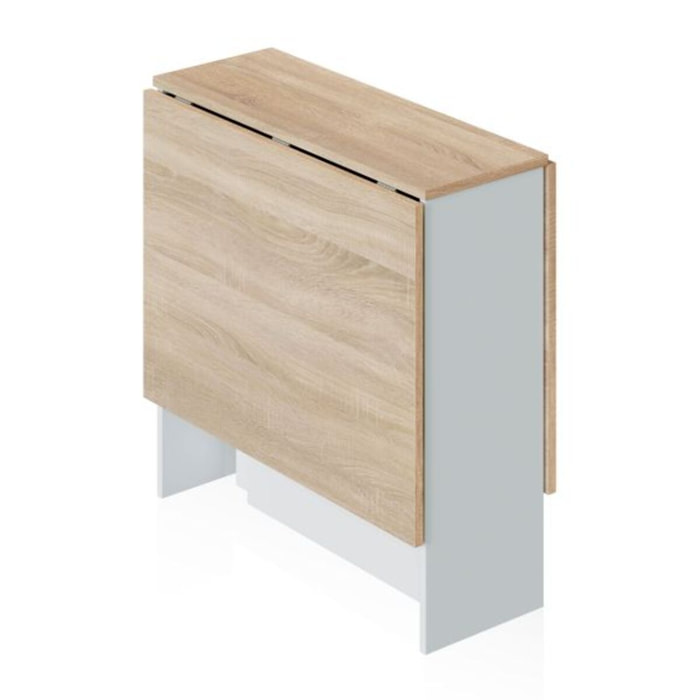 Mesa de comedor Nolix Blanco Artik (Blanco Mate) - Roble Canadian