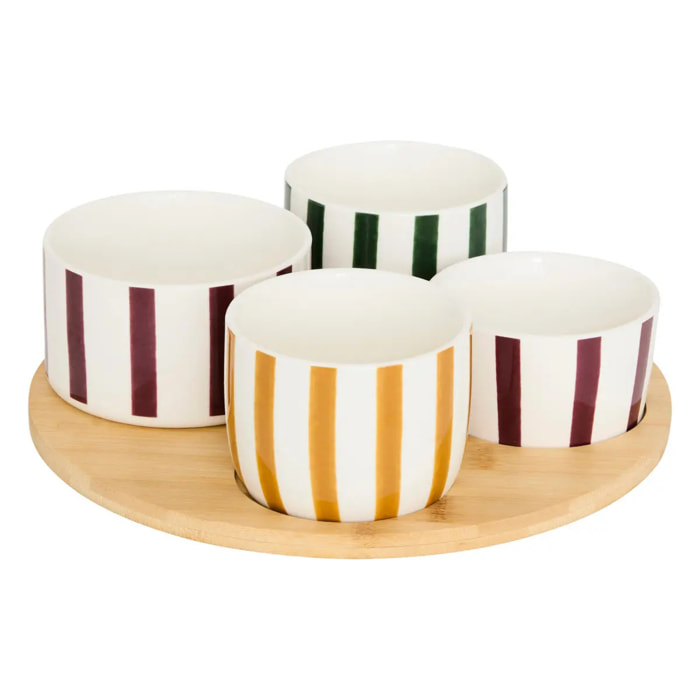 Service apéritif Cherie Cherry 4 pièce(s) D25xH7,5cm