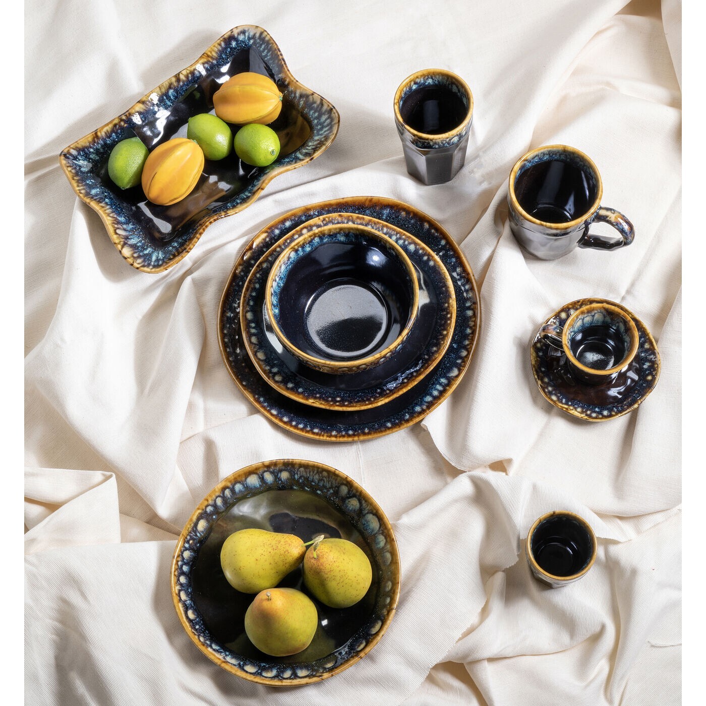 Assiettes Lio bleues 20cm set de 4 Kare Design