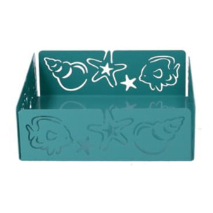 Portatovaglioli in metallo mare verde acqua quadrato cm16,5x16,5x5,5