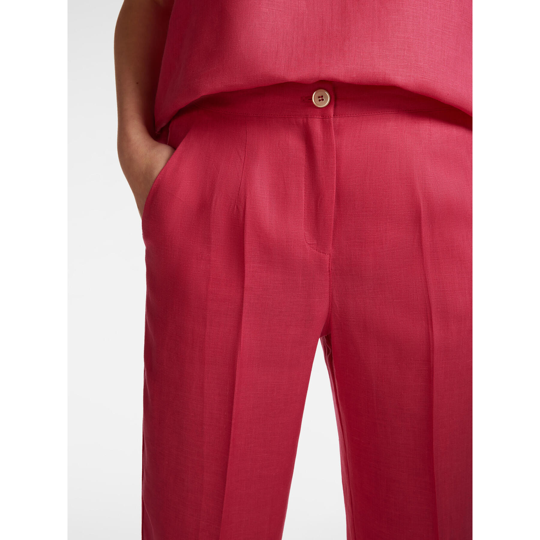 Elena Mirò - pantalones de lino - Rojo