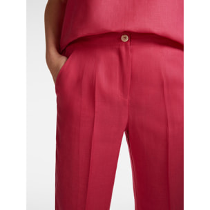 Elena Mirò - pantalones de lino - Rojo