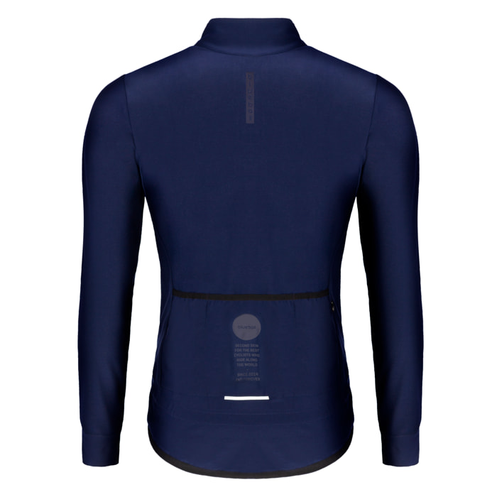 Chaqueta ciclista hombre manga larga azul marino