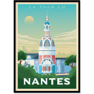 Affiche - Nantes La Tour Lu - Olahoop Travel Posters