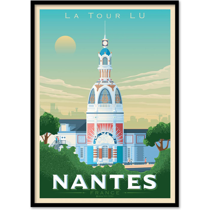 Affiche - Nantes La Tour Lu - Olahoop Travel Posters