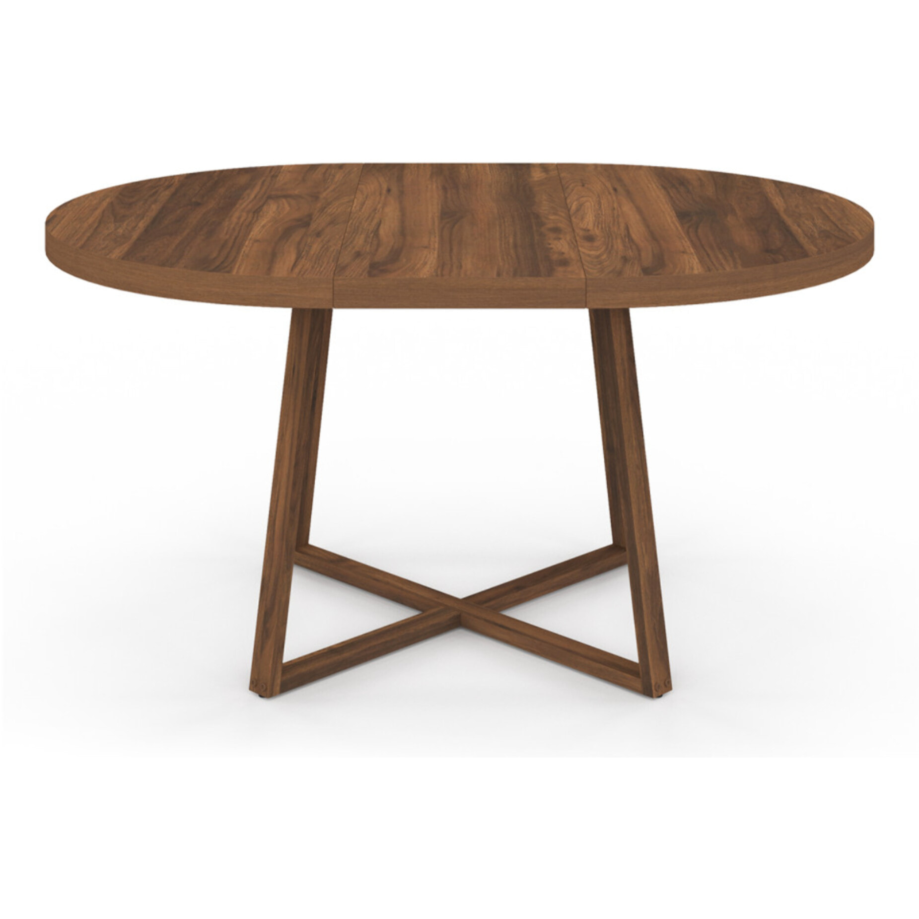 Table à manger ronde extensible Sana Ø110-150cm effet noyer