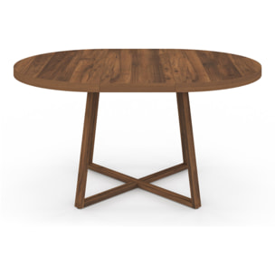 Table à manger ronde extensible Sana Ø110-150cm effet noyer