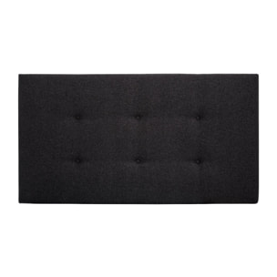 Tête de lit rembourrée en polyester avec boutons noirs en différentes tailles