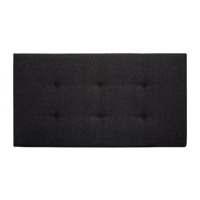 Tête de lit rembourrée en polyester avec boutons noirs en différentes tailles