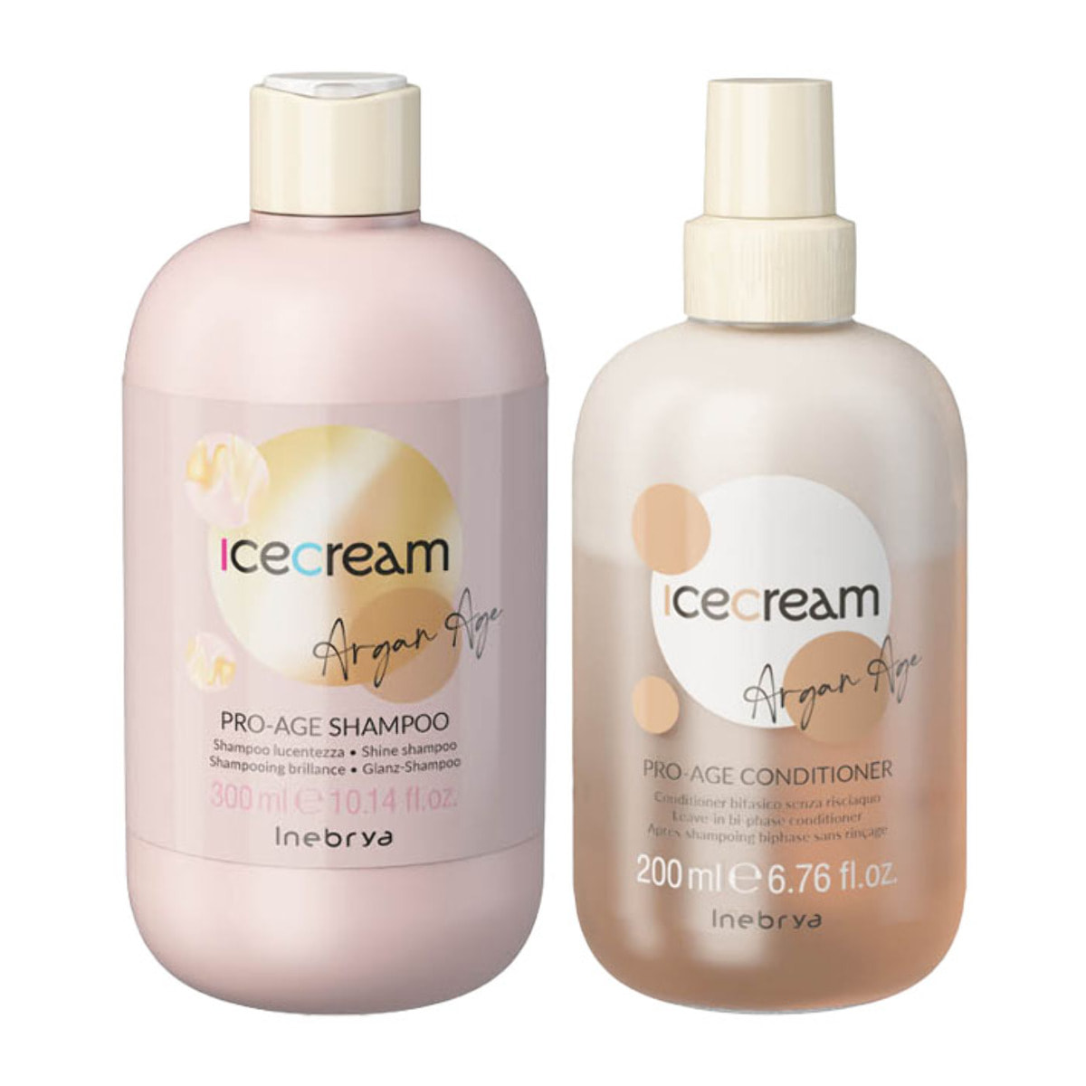 INEBRYA Kit Ice Cream Argan Age Shampoo 300ml + Conditioner 200ml