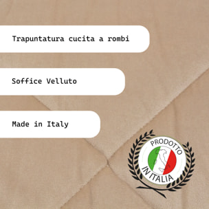 TRAPUNTA INVERNALE MATRIMONIALE IN VELLUTO COL.NERO MADE IN ITALY