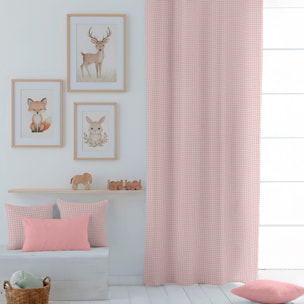 Cool Kids - Cortina Estampada - Con Ojales - 100% Algodón - Vichy Rosa