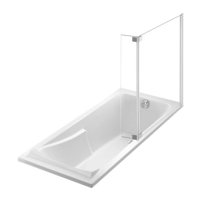 Baignoire Corvette + pare bain 2 volets chromé