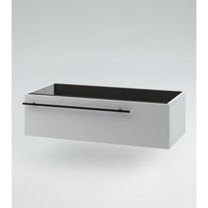MOBILE DA BAGNO RIFLESSO 120 BIANCO LUCE E ROVERE NATURALE- 6 PEZZI