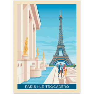 Affiche - Paris Trocadero - Olahoop Travel Posters