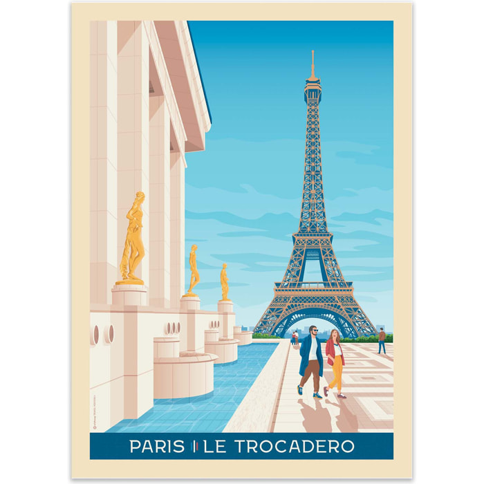 Affiche - Paris Trocadero - Olahoop Travel Posters