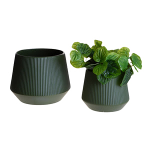 Set 2 vasi rigati - 27xH21x27cm - Pezzi 1 - Bianchi Dino SpA