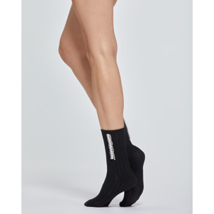 CALZINO JULIA CON MOTIVO A RIGHE E APPLICAZIONI LATERALI