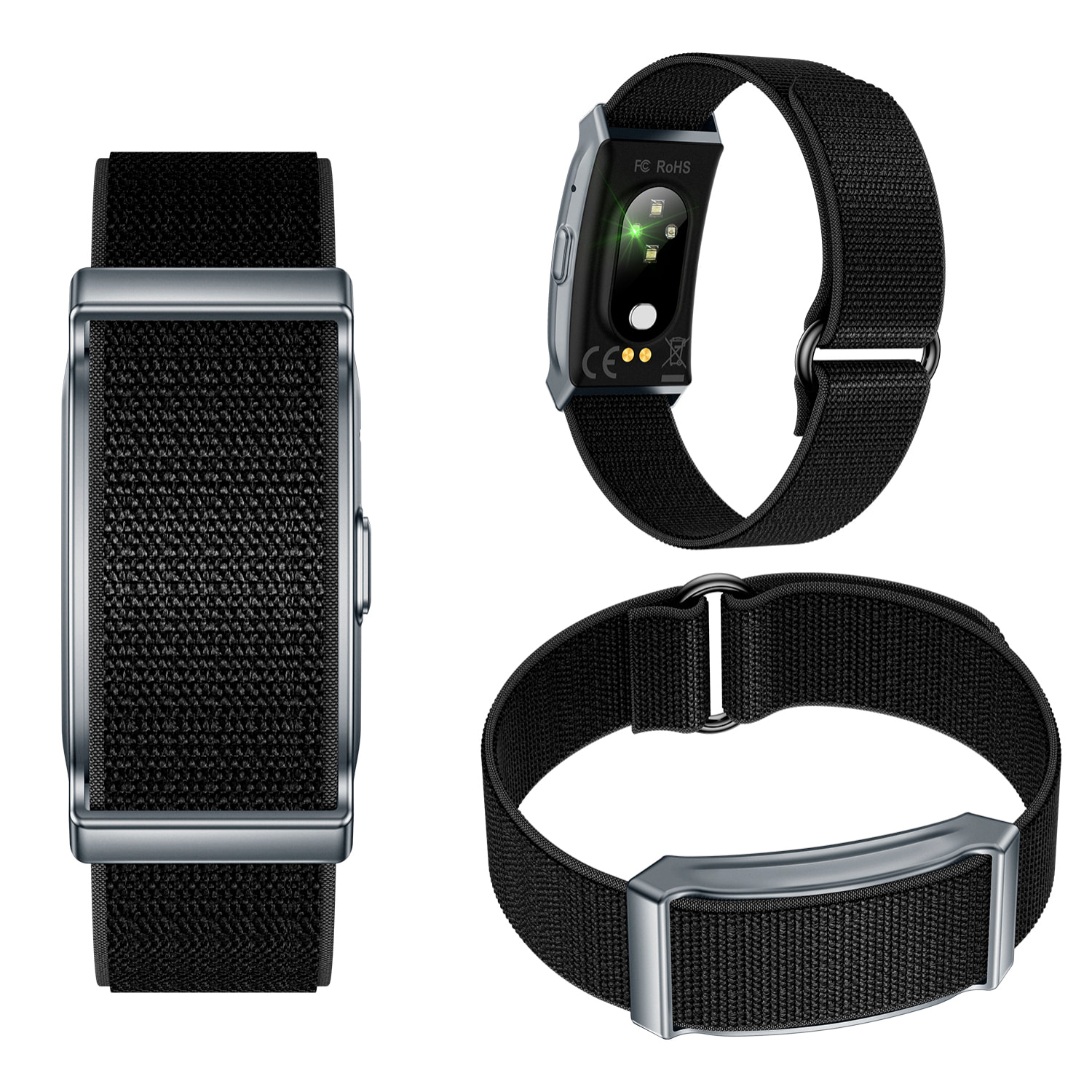 Smartband QS90 design senza schermo con monitor intelligente di attività e salute. Oltre 100 modalità sportive. Cinturino in nylon.