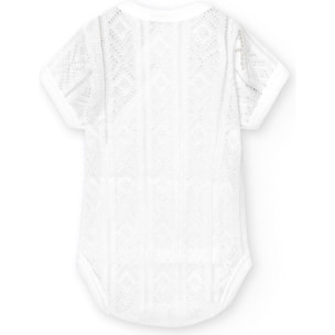 Body cruzado bebé manga corta perlé