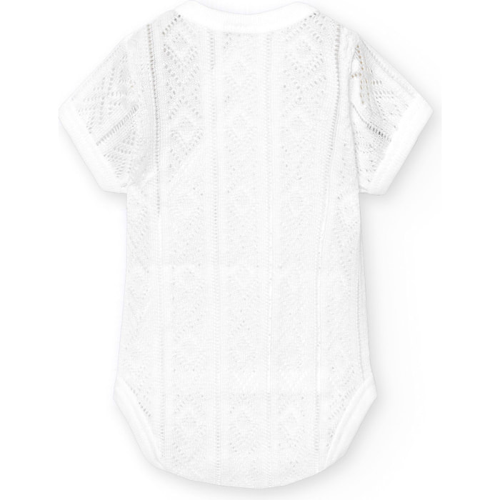 Body cruzado bebé manga corta perlé