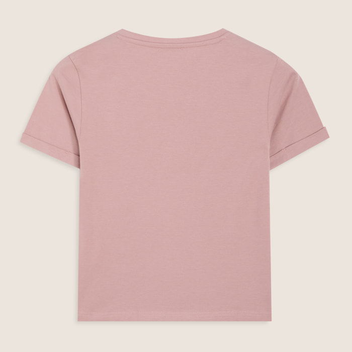 T-shirt slim donna con scritta ricamata