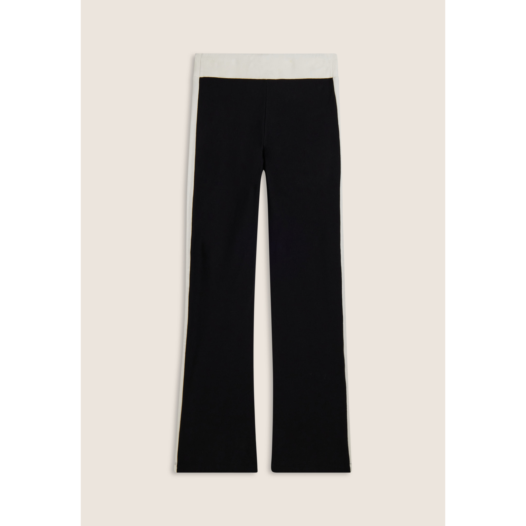 Pantaloni slim flare in felpa con bande laterali
