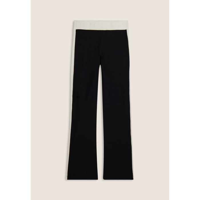 Pantaloni slim flare in felpa con bande laterali