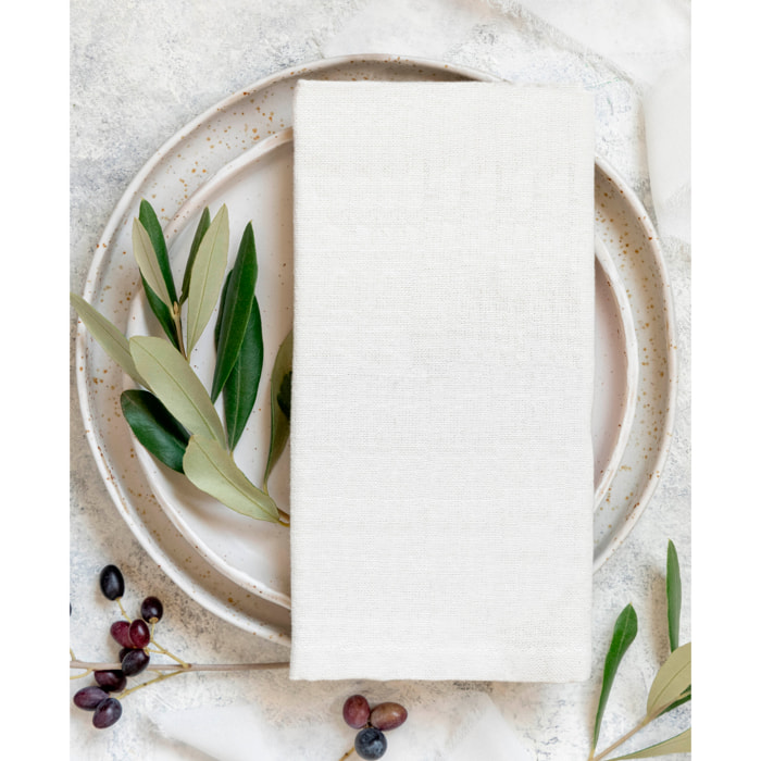 Lot de 2 serviettes de table en tissu KAHU BLANC - 100% coton bio