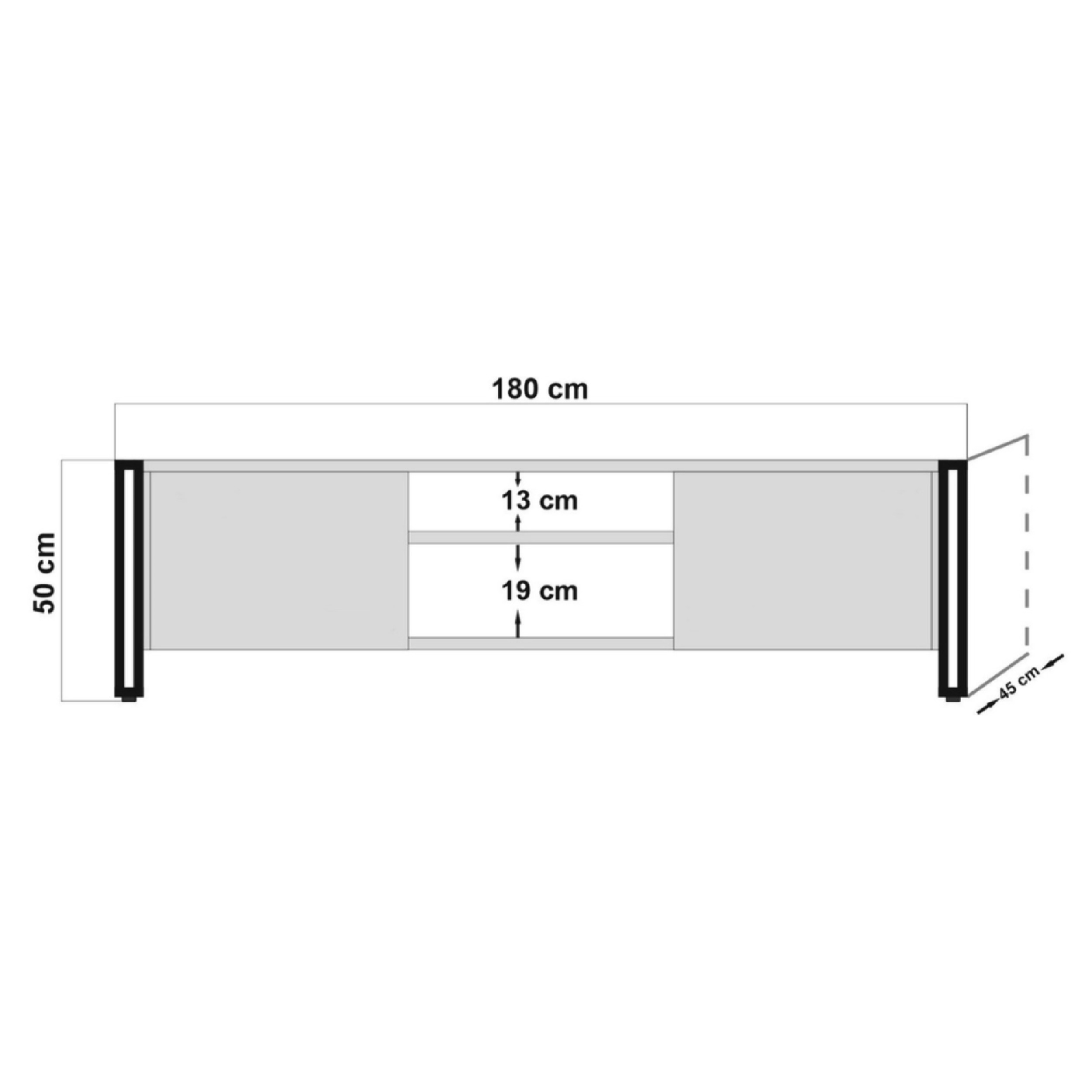 Meuble TV industriel 180 cm NYSSA