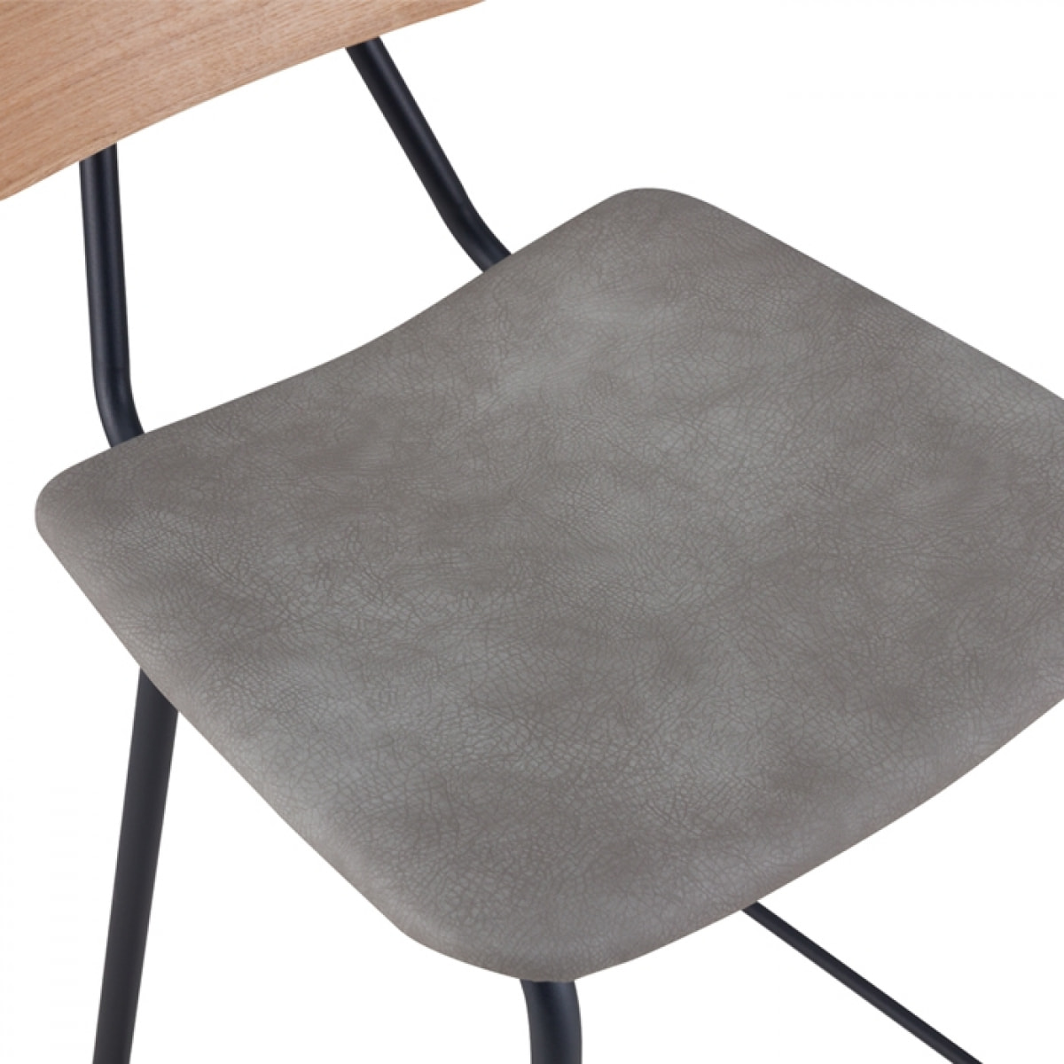 Lot de 2 chaises pour îlot central 65 cm en cuir synthétique gris - Madrague