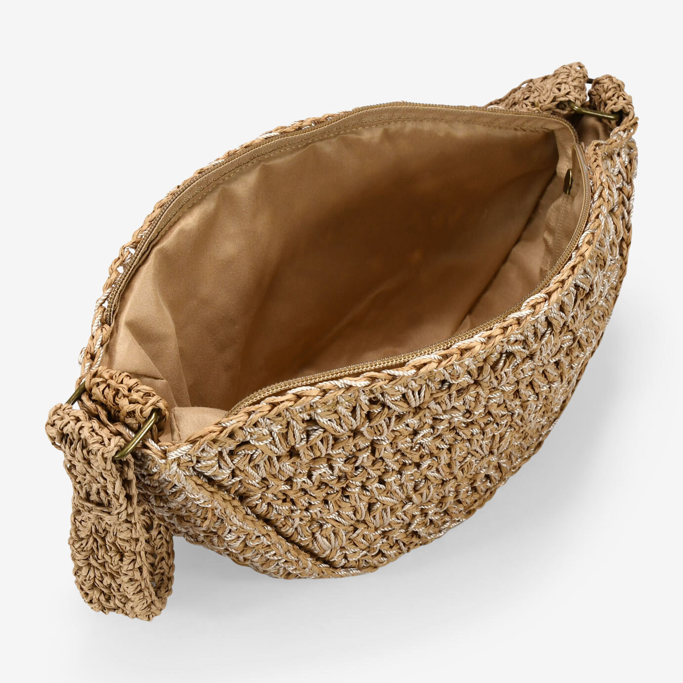 Bolso bandolera rafia marrón