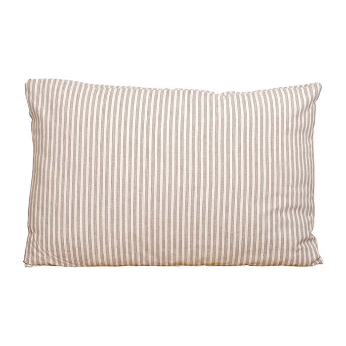 Coussin rayé 100% coton - Sable