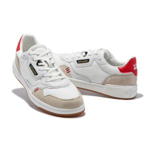 Zapatillas Casual Hombre Court V2 Basic Blanco / Rojo D.Franklin