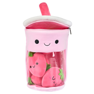 Peluche Bubble Tea Kawaii Fraise