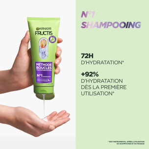 Garnier Fructis Méthode Boucles Routine Shampooing, Masque, Spray Hydratant à l'Acide Hyaluronique et beurre de Karité