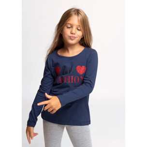 T-shirt blu navy da ragazza "alla moda"