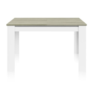 Mesa de comedor extensible Danna Blanco Artik (Blanco Mate) – Roble Alaska