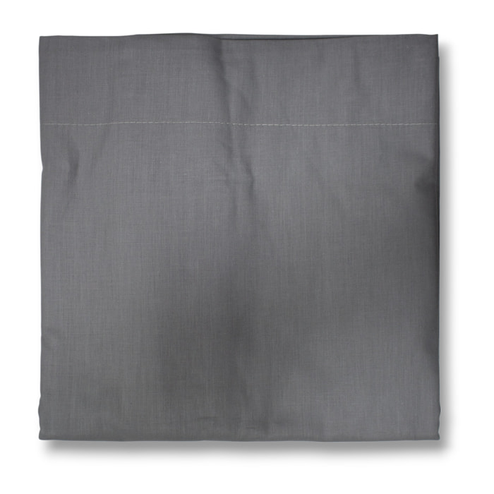 COPPIA DI FEDERE IN COTONE IN COTONE 60 FILI TINTA UNITA COL.GRIGIO SCURO