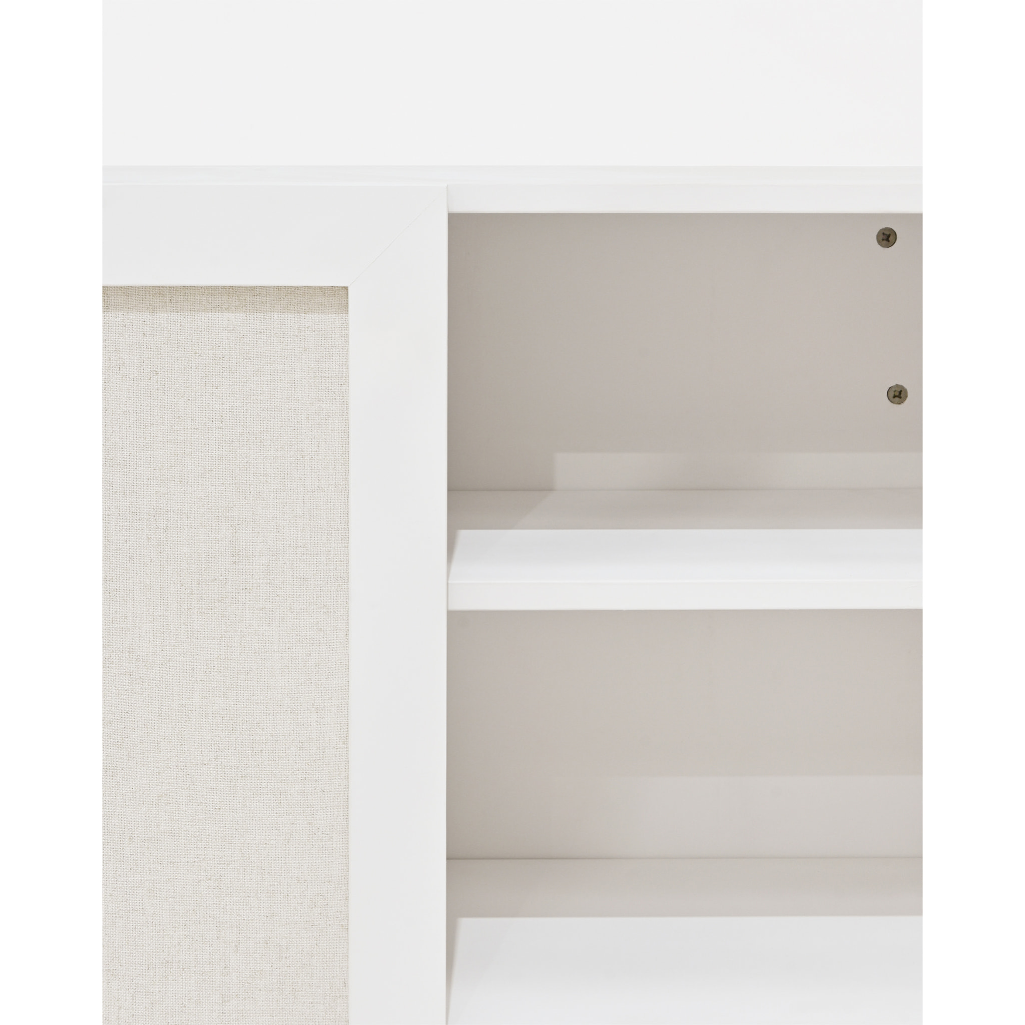 Armoire en bois massif et toile de lin blanc 180x80cm Hauteur: 180 Longueur: 80 Largeur: 40