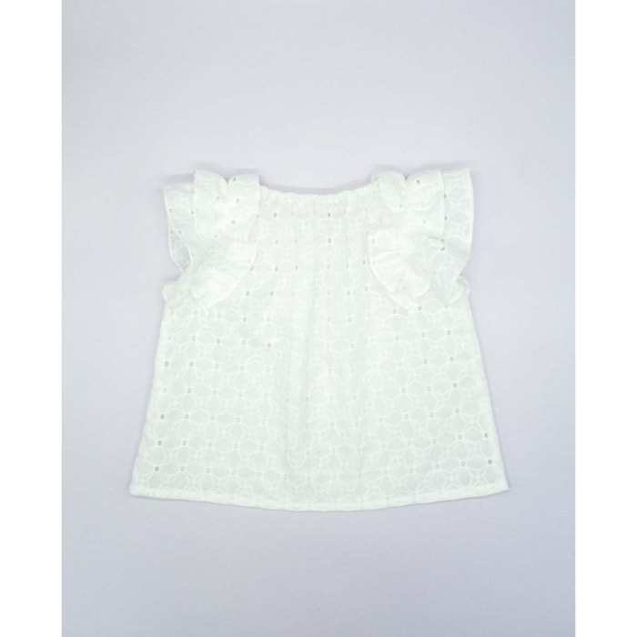 BLUSA CON VOLANTES BLANCO