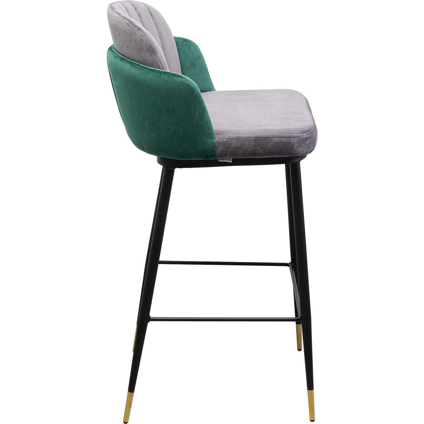 Tabouret de bar Hojas velours gris et vert Kare Design