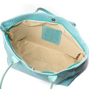 Avola bolso de hombro mujer. Piel auténtica Gamuza grabado serpiente.