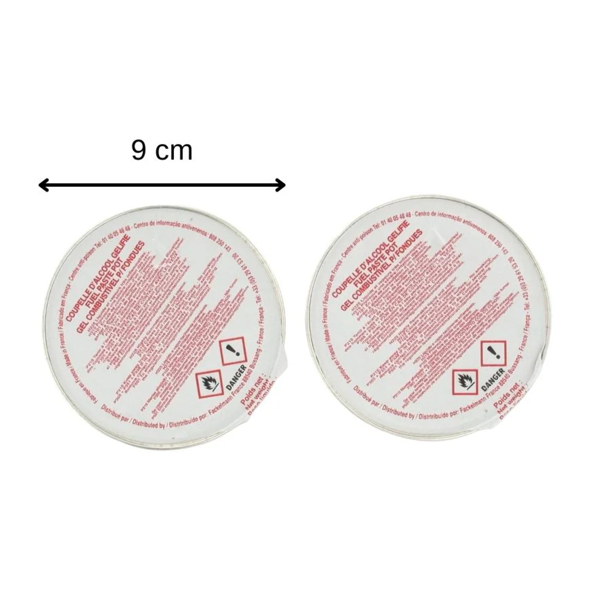 Lot de 2 coupelles d'alcool gélifié Fackelmann