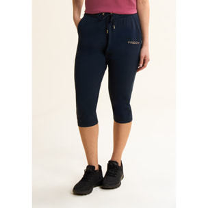 Pantaloni corsaro in jersey con logo perline