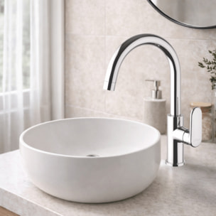 Mitigeur lavabo bec haut mobile PAINI Stone chromé