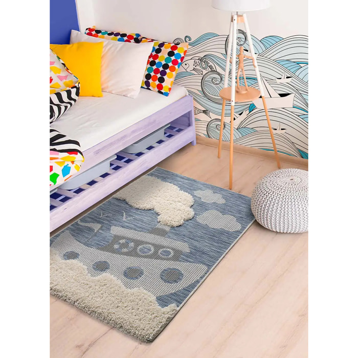 Alfombra Infantil Chinky Azul, 115x170 cm